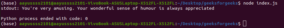 How to pass function and arguments from node to python, using child_process?