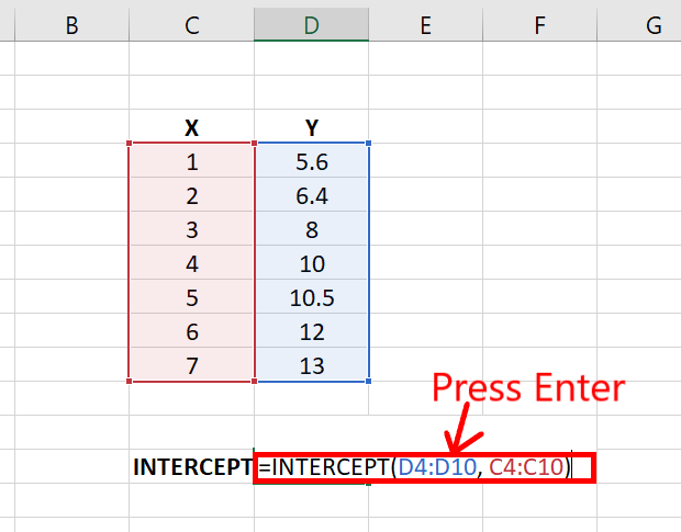 how-to-find-the-y-intercept-of-a-line-of-a-graph-in-excel-geeksforgeeks