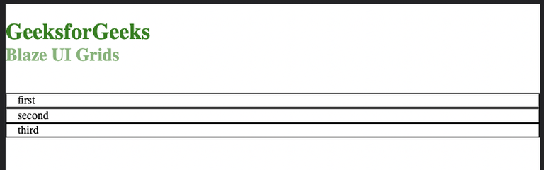 Blaze UI Grid - GeeksforGeeks
