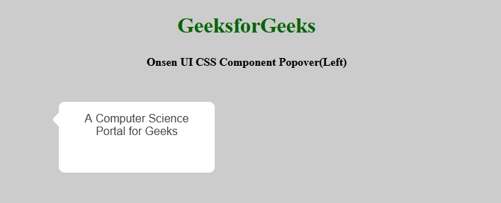 Onsen UI CSS Component Popover(left)