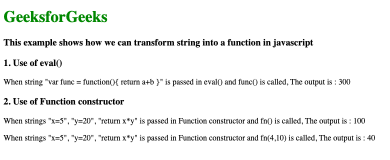 How to transform String into a function in JavaScript