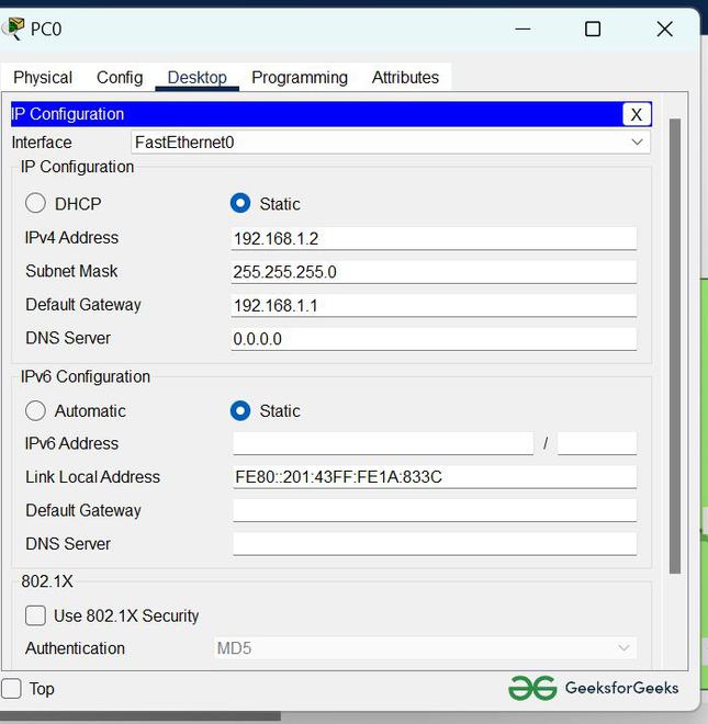 Implementation of Static Routing in Cisco - 2 Router Connections