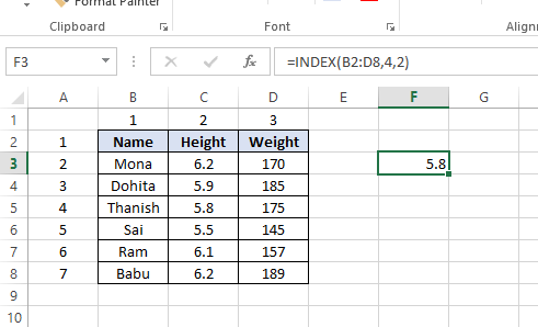 INDEX-function