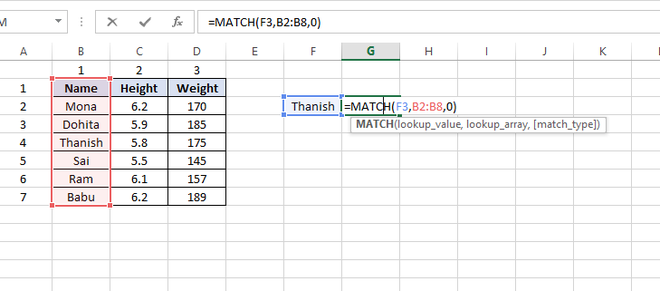 MATCH-function