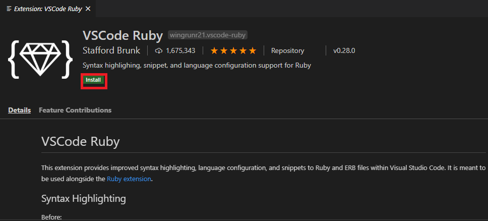 VSCode-ruby-extensions