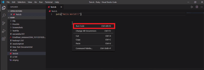 helloworld.rb - How to run Ruby Sample Code using  - Visa