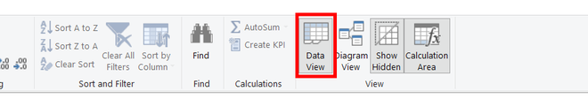 Clicking-data-view-option