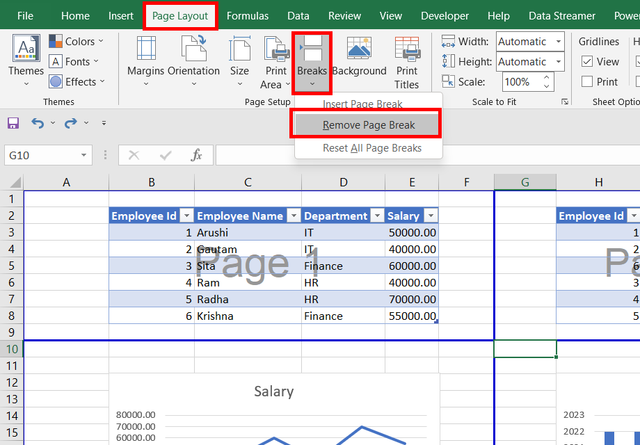 How To Insert Or Remove Page Breaks In Excel Geeksforgeeks 2590