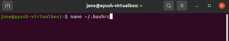 .bashrc file