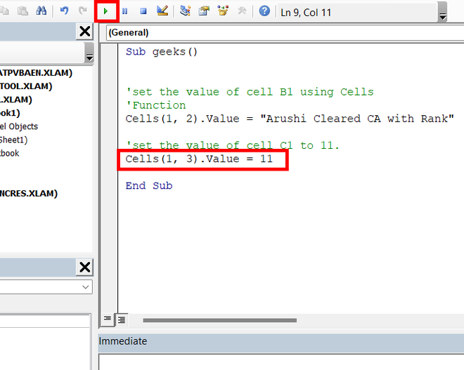 get-set-or-change-cell-value-in-excel-vba-geeksforgeeks