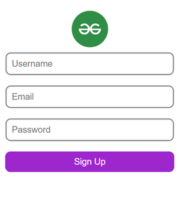 Sign up page