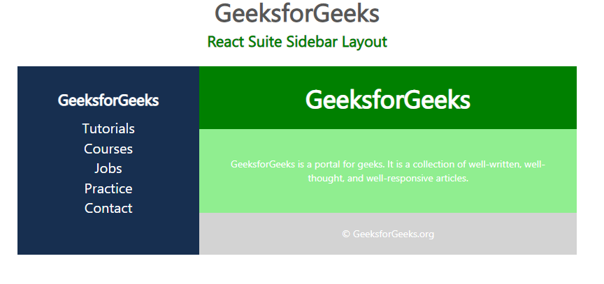 react-suite-container-sidebar-layout-geeksforgeeks