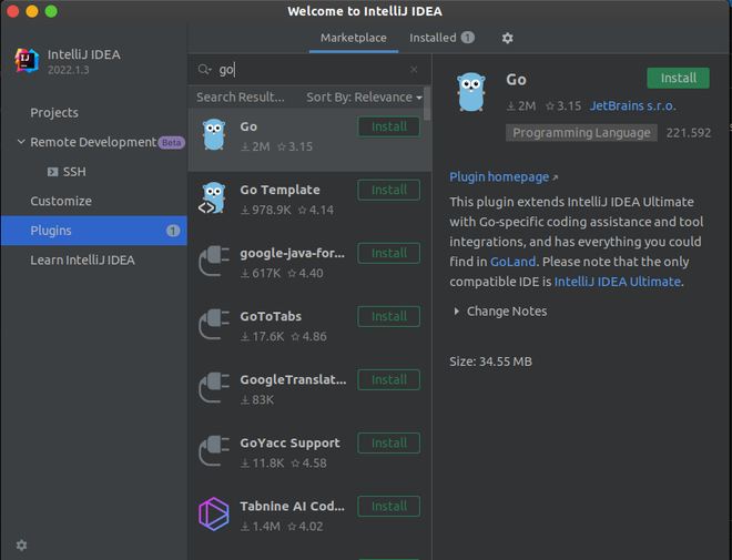 Installing-Go-plugin