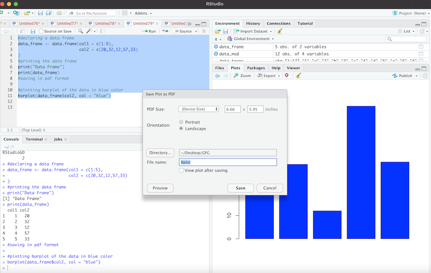 Saving Graphs to Files in R