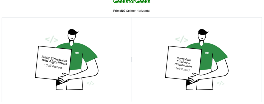 Angular PrimeNG Splitter Horizontal - GeeksforGeeks