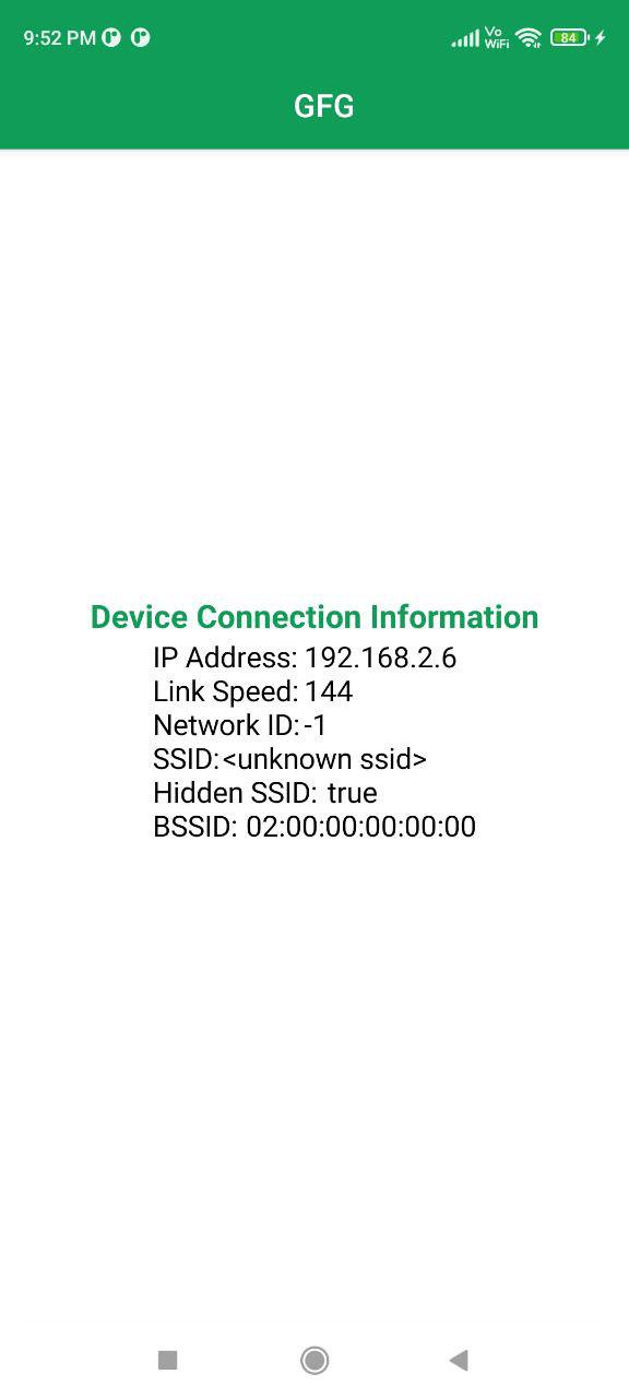 Get the Connection Information in Android using Jetpack Compose Output