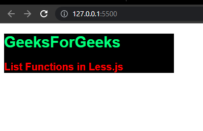 Output of List Functions in Less.js Example 1