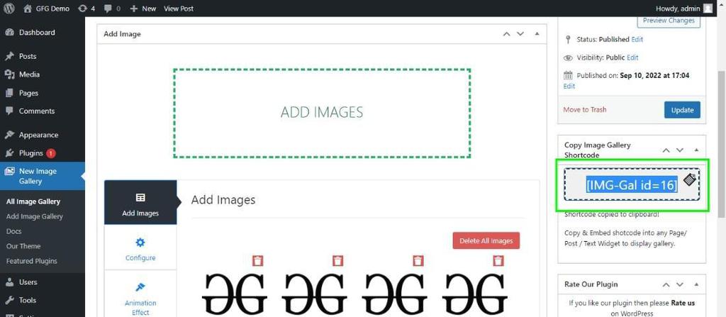 How to Add a Gallery in WordPress with a Lightbox Effect ? - GeeksforGeeks