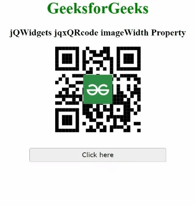 jQWidgets jqxQRcode imageWidth Property - GeeksforGeeks