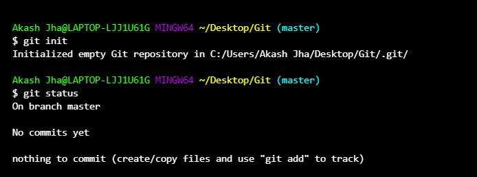 initialize a git repository