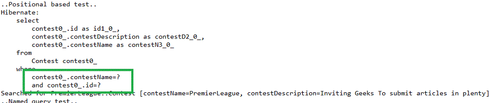 Positional Query Output