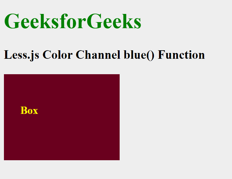 Less.js Color Channel blue() Function - GeeksforGeeks