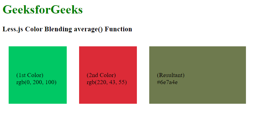 Color Code Js1500 Less.js Color Blending average() Function - GeeksforGeeks
