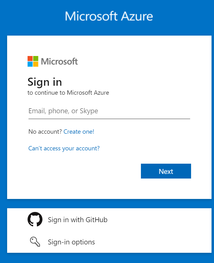 Login Azure Portal