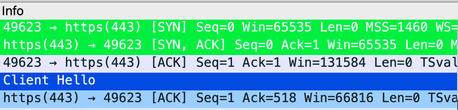 SSL Information on Wireshark