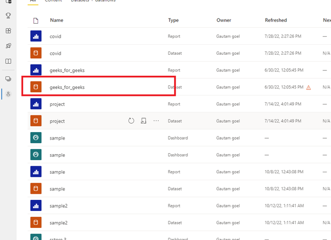 Power BI - How to rename a Dataset in Workspace?