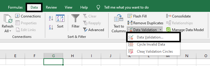 Selecting-data-validation