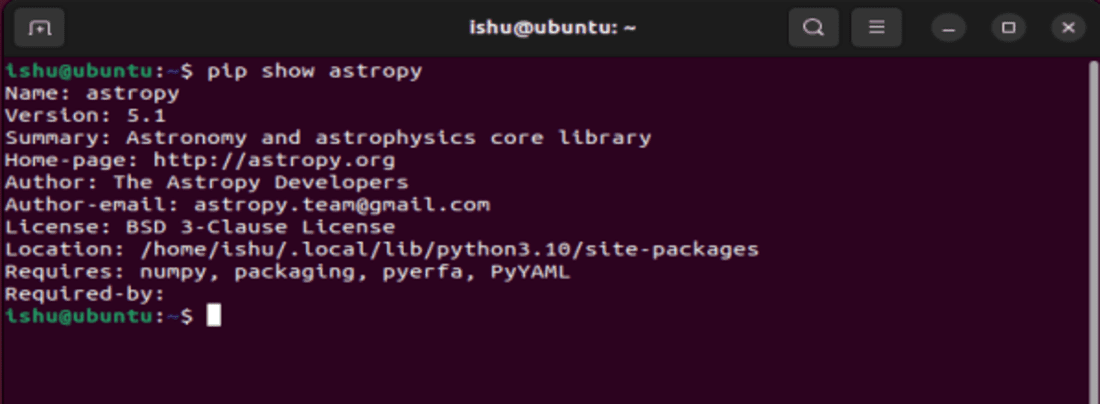 verifying-astropy-using-pip