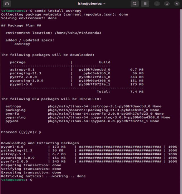 Installing-astropy-using-conda