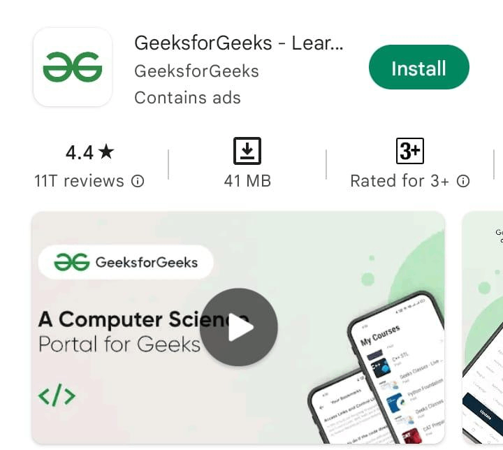 Geeksforgeeks application