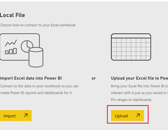 Power BI - How to upload Workbooks?