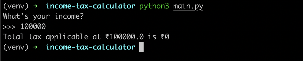 Income Tax Calculator using Python