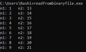 Read from binary file