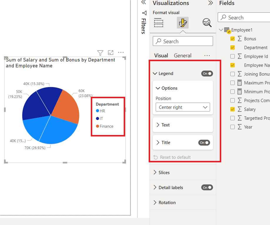 Power BI - Format Pie Chart