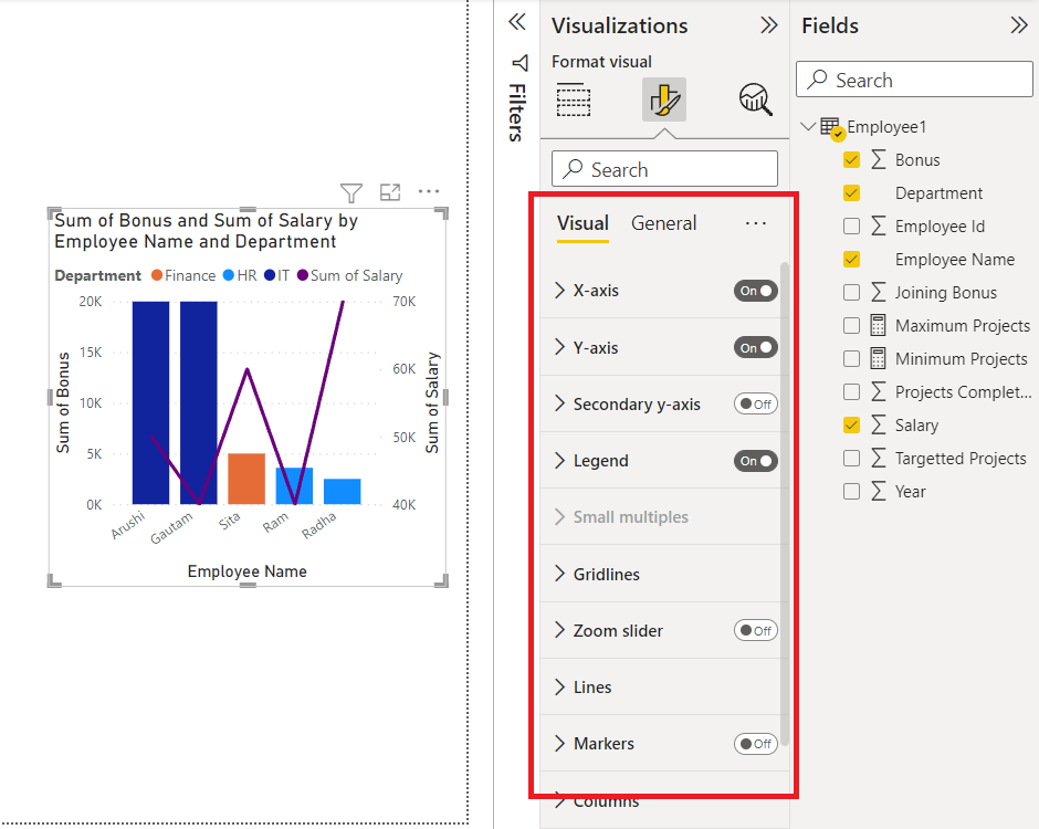 Exploring Visual Formatting options in Power BI