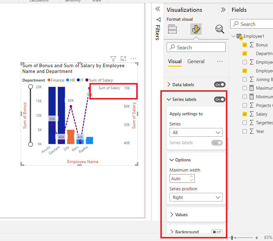 Adding Series Labels in Power BI chart