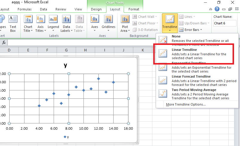 selecting-linear-trendline