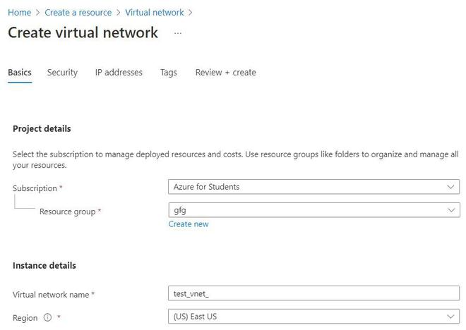 create virtual network