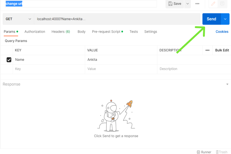 Click on send button to call the API.(Postman)