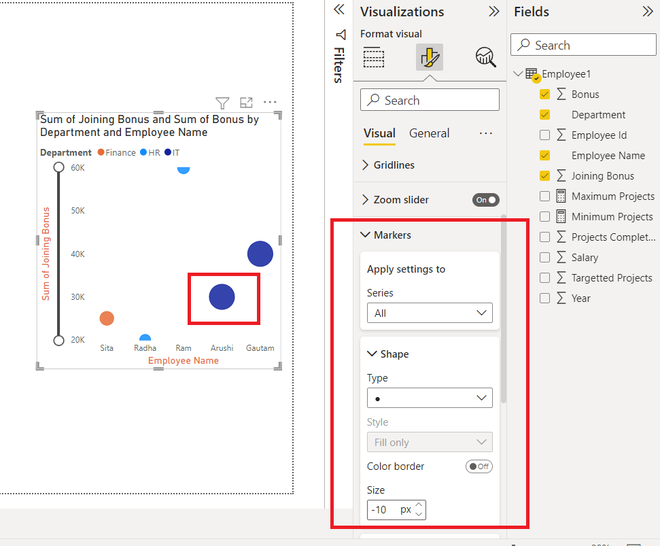 Power BI - Format Scatter Chart