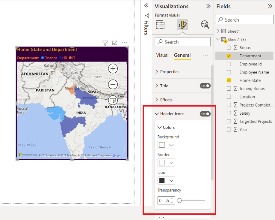 Power BI - Format Filled Map - GeeksforGeeks
