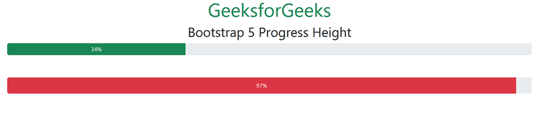 Bootstrap 5 Progress Height - GeeksforGeeks