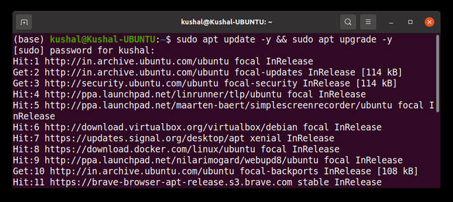 Command To Update Linux OS