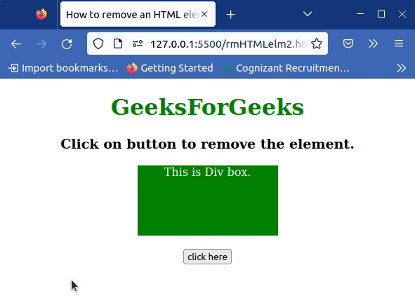 How To Remove An Html Element Using Javascript ? - Geeksforgeeks