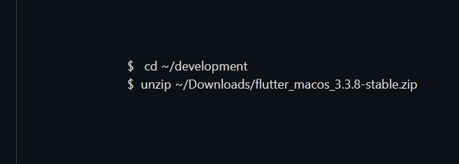 unzip the flutter file