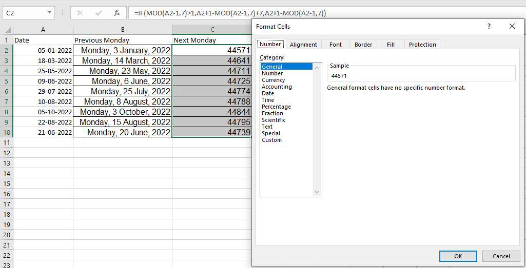 Format cells in Excel